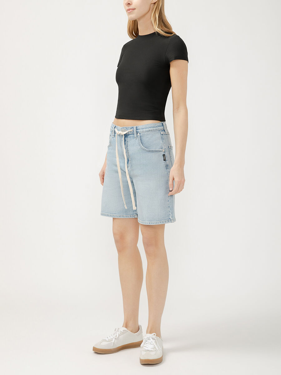 Buy Be Easy High Rise Drawstring Long Shorts for CAD 50.00