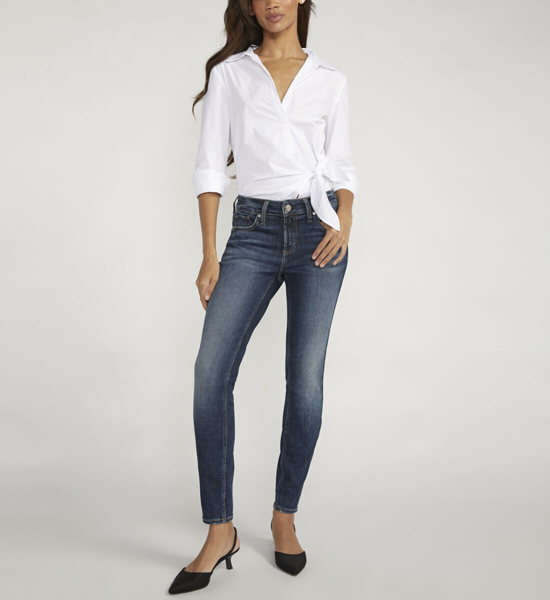 Buy Elyse Mid Rise Skinny Jeans for CAD 108.00 Silver Jeans CA New
