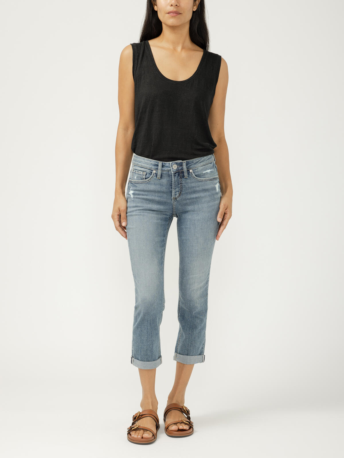 Suki Mid Rise Luxe Stretch Capri image number 0