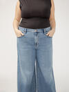 Highly Desirable High Rise Ultra Wide Leg Jeans Plus Size image number 3
