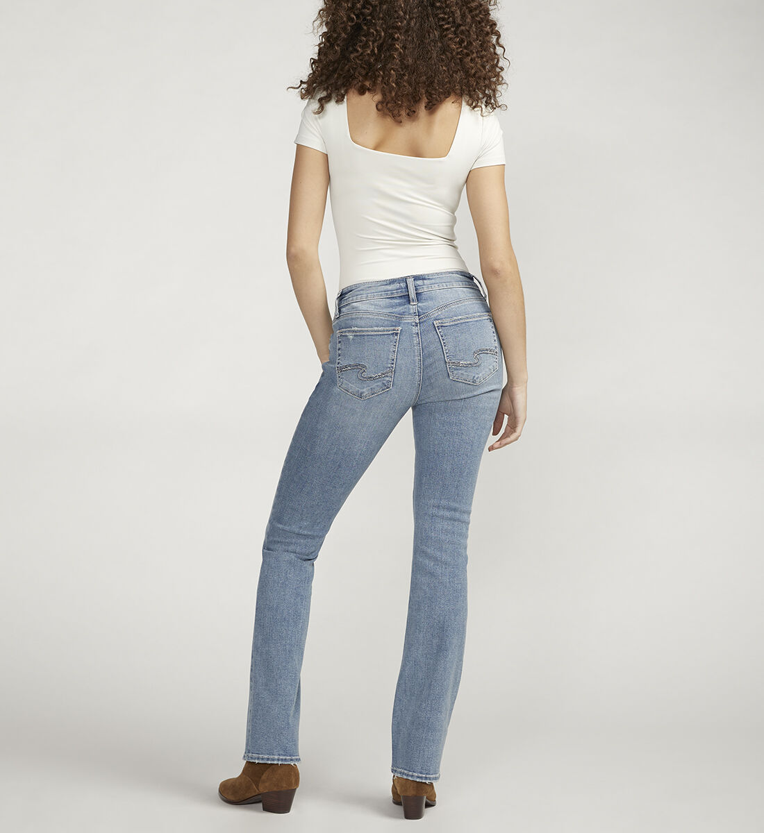 Buy Elyse Mid Rise Slim Bootcut Jeans for CAD 54.00 Silver Jeans