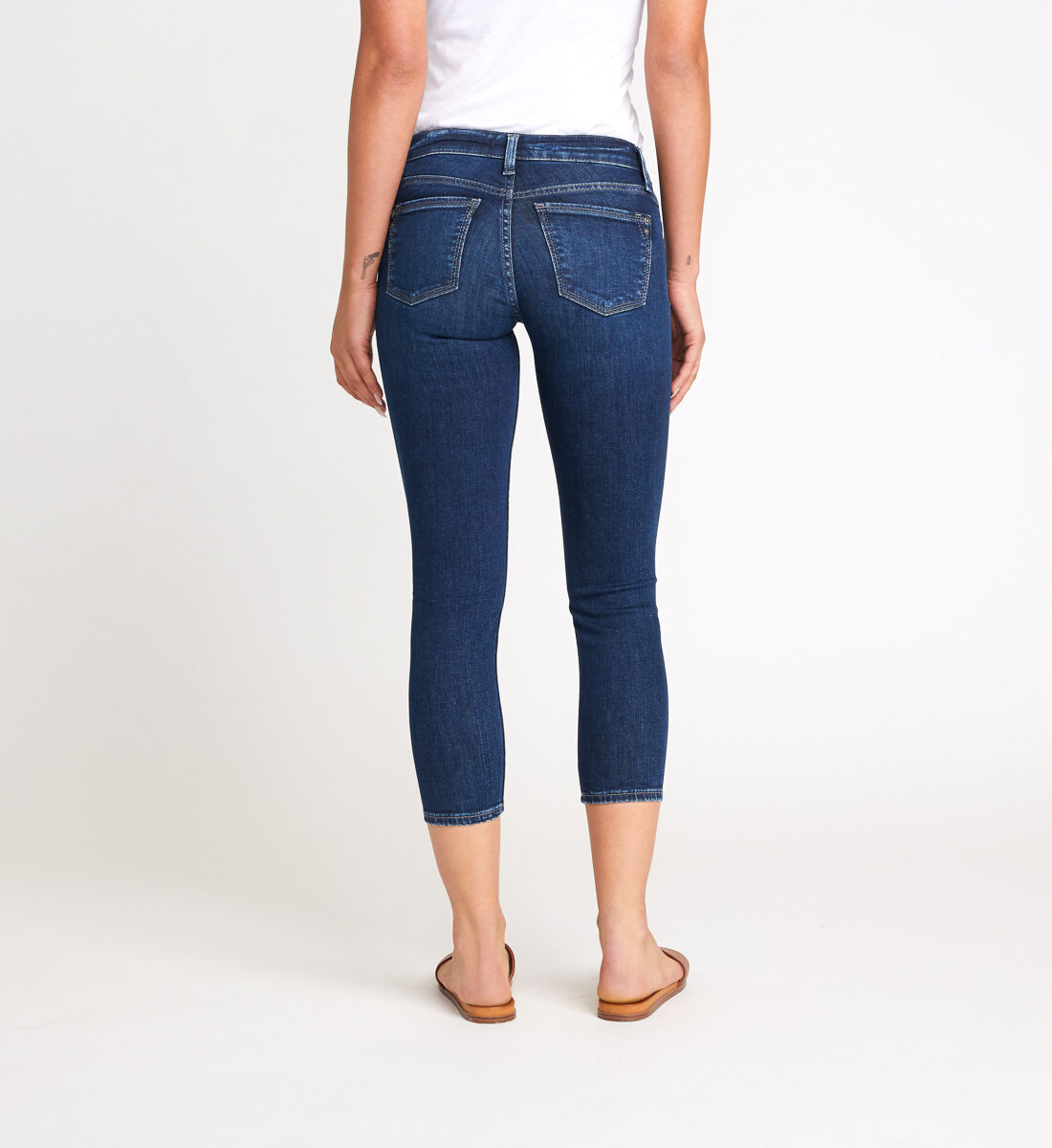 Cropped skinny jeans womens top