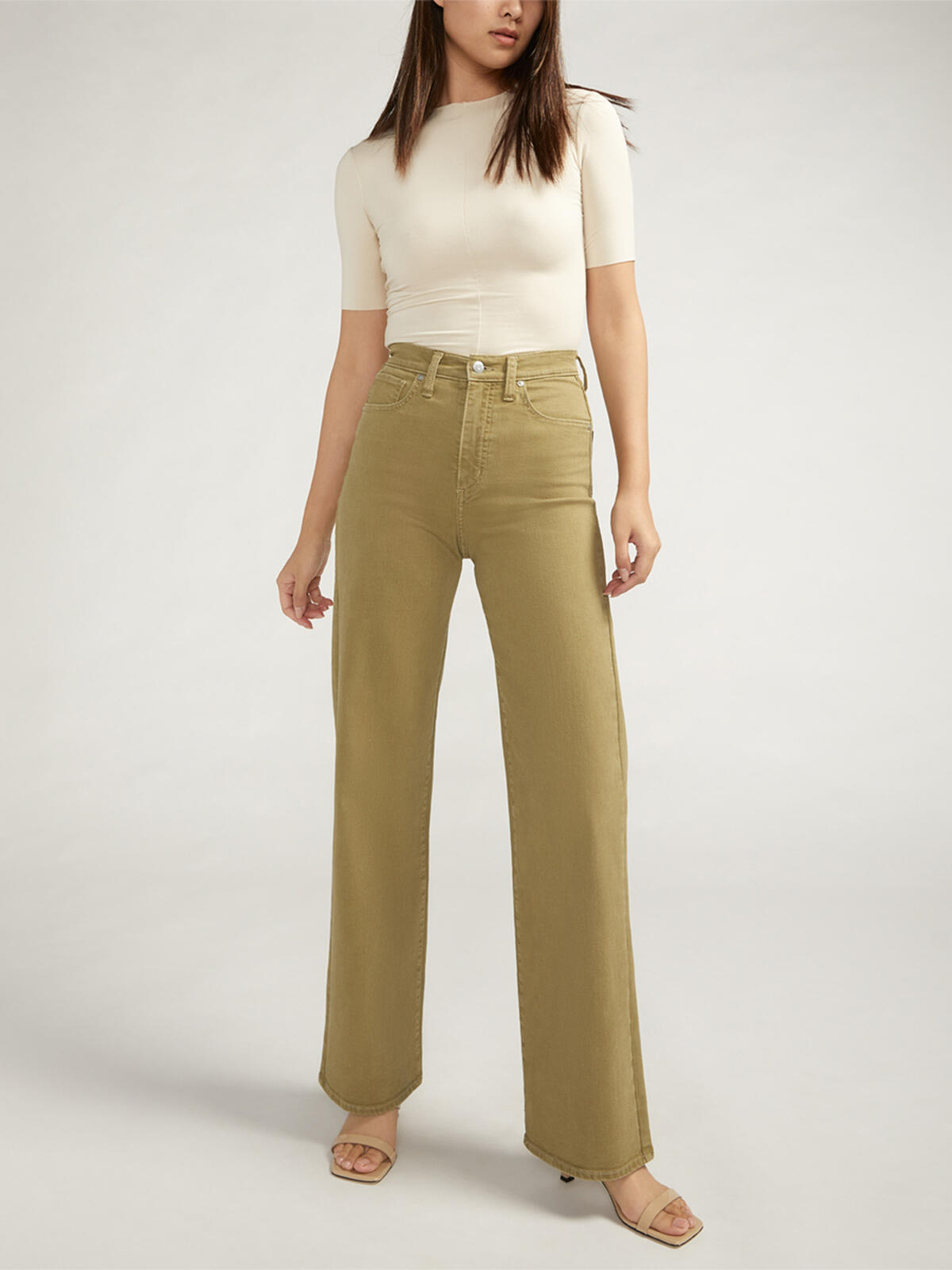 Highly Desirable High Rise Trouser Leg Jeans image number 0