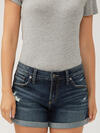 Boyfriend Mid Rise Luxe Stretch Shorts image number 3