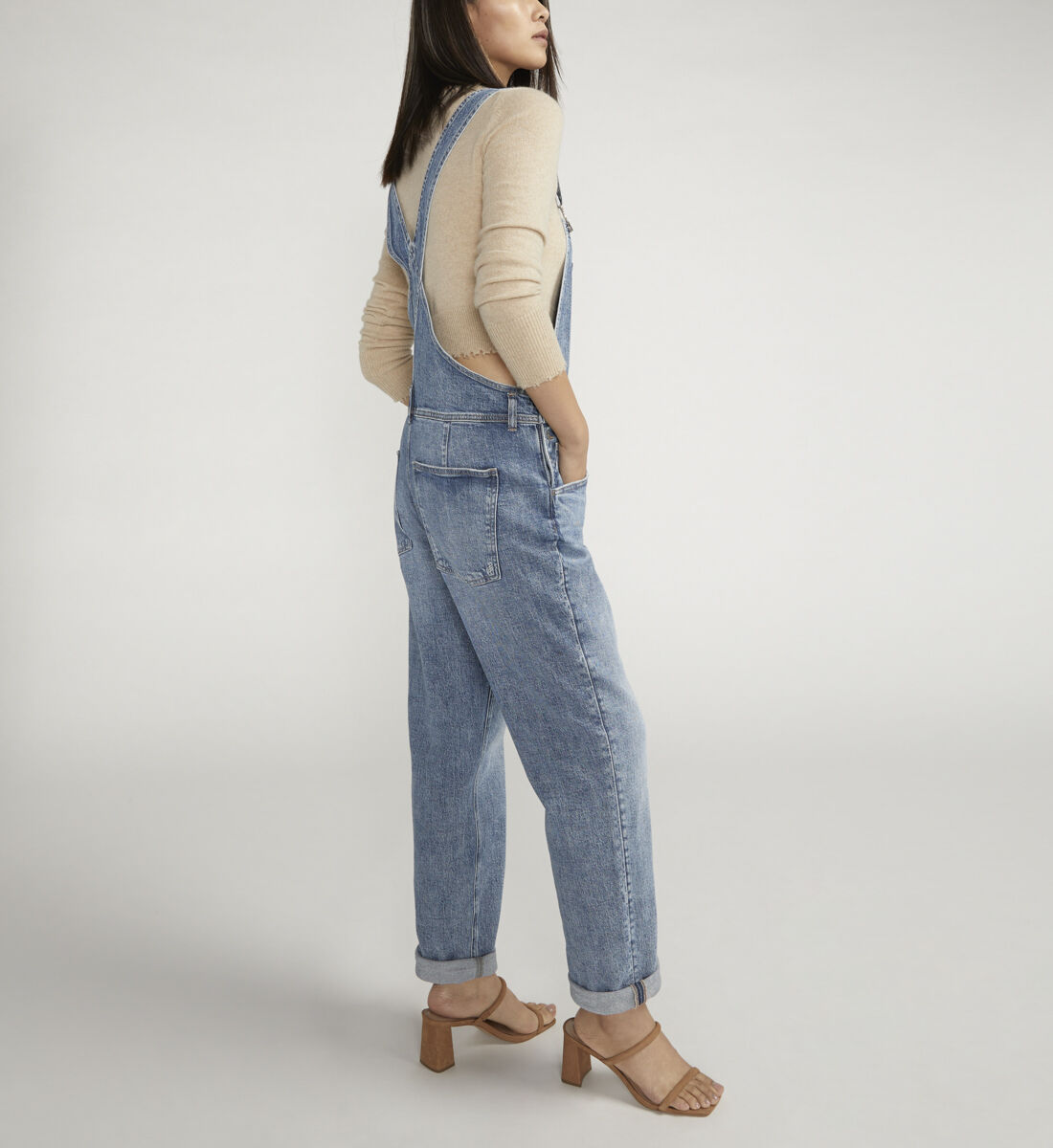 Straight leg denim overalls best sale