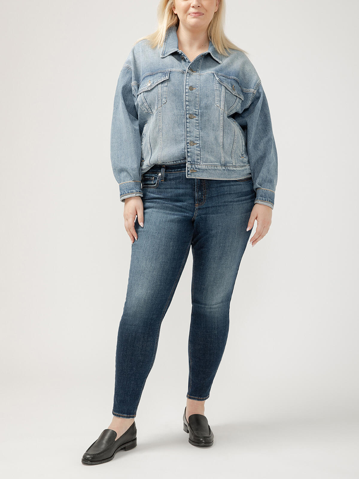 Elyse Mid Rise Skinny Leg Jeans Plus Size image number 0