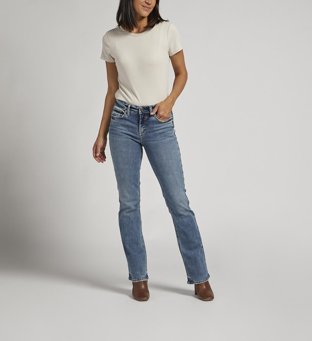 Suki Mid Rise Slim Bootcut Jeans, Indigo, hi-res image number 0