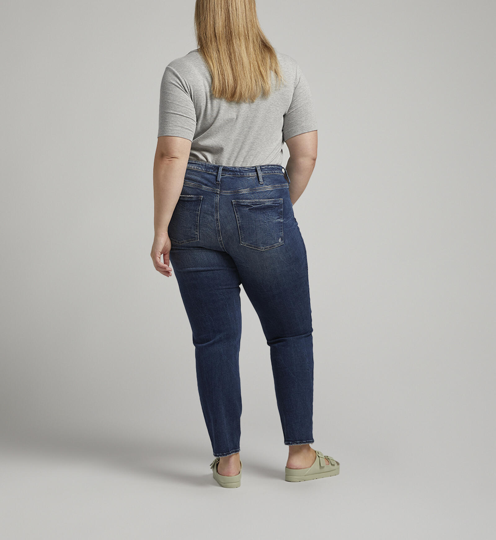 High Straight Jeans In Plus Size In Sure Stretch® Denim With Released Hems  - Playlist Blue
