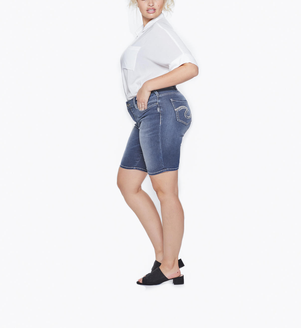 Suki Bermuda Dark Wash, , hi-res image number 2