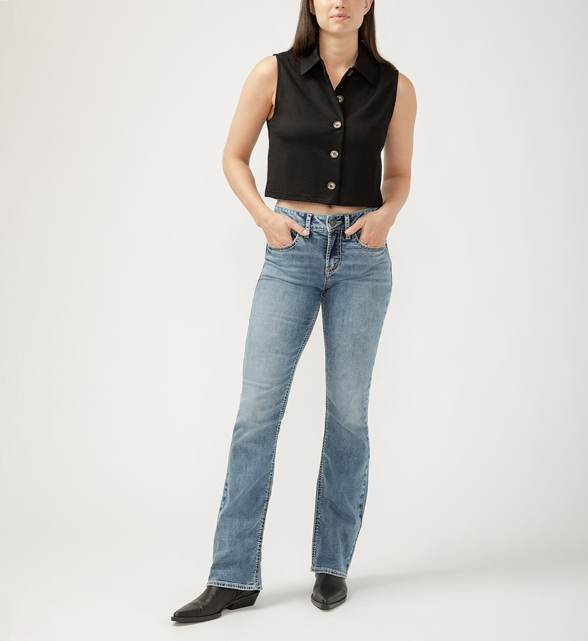 Suki Mid Rise Slim Bootcut Jeans, , hi-res image number 0