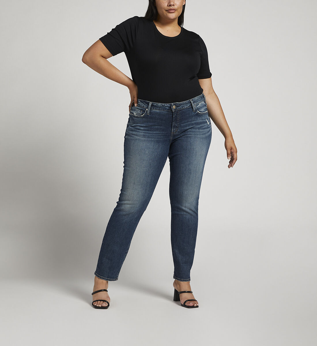 Buy Elyse Mid Rise Straight Leg Jeans Plus Size for CAD 104.00