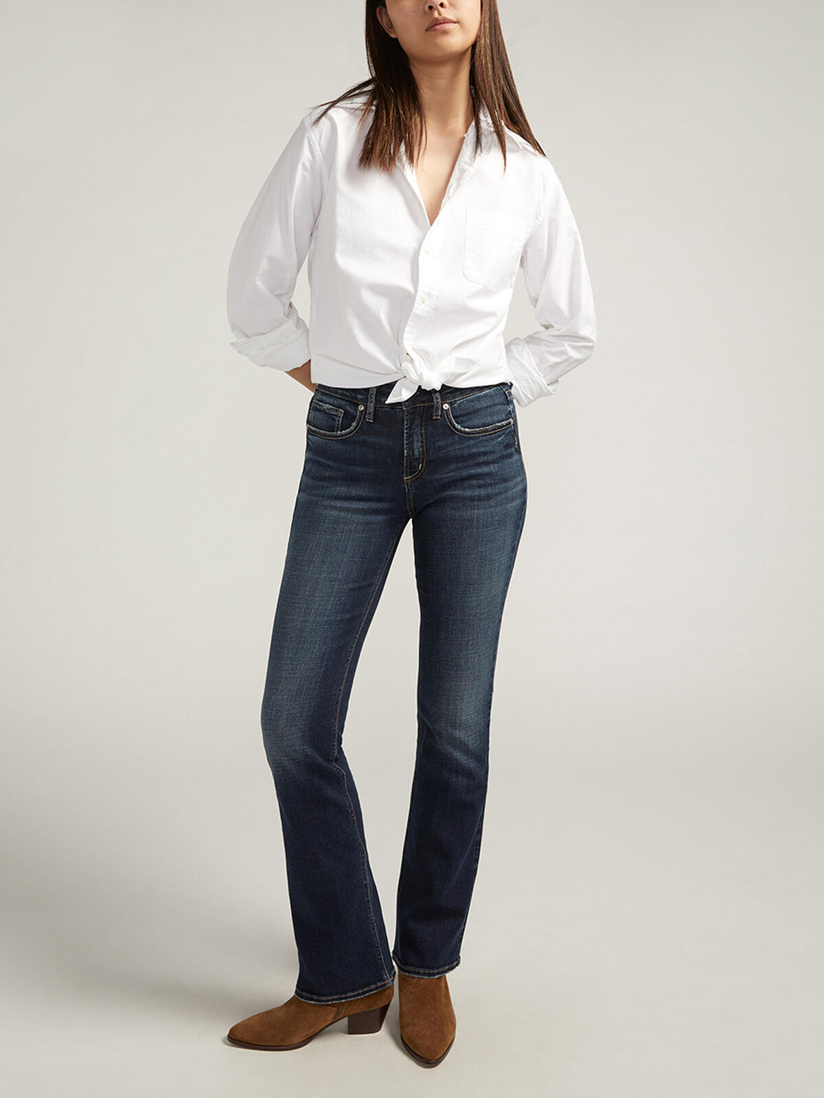 Suki Mid Rise Slim Bootcut Luxe Stretch Jeans image number 0