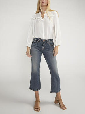 Suki Mid Rise Cropped Flare Jeans