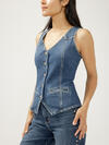 Long Denim Vest image number 4