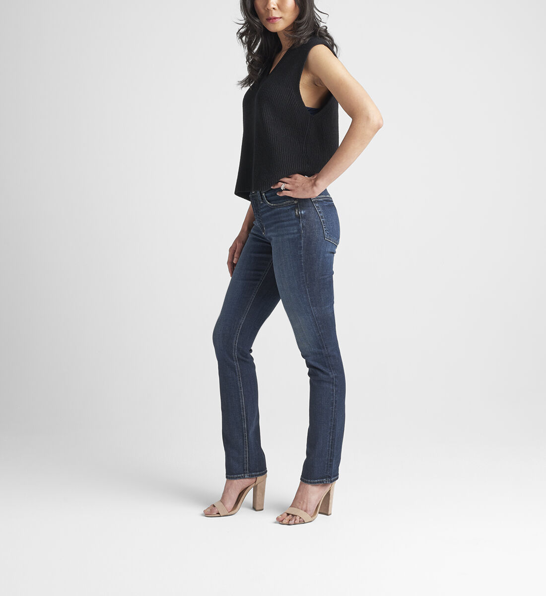Womens mid rise online straight leg jeans