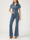70s Flare Leg Denim Jumpsuit image number 2