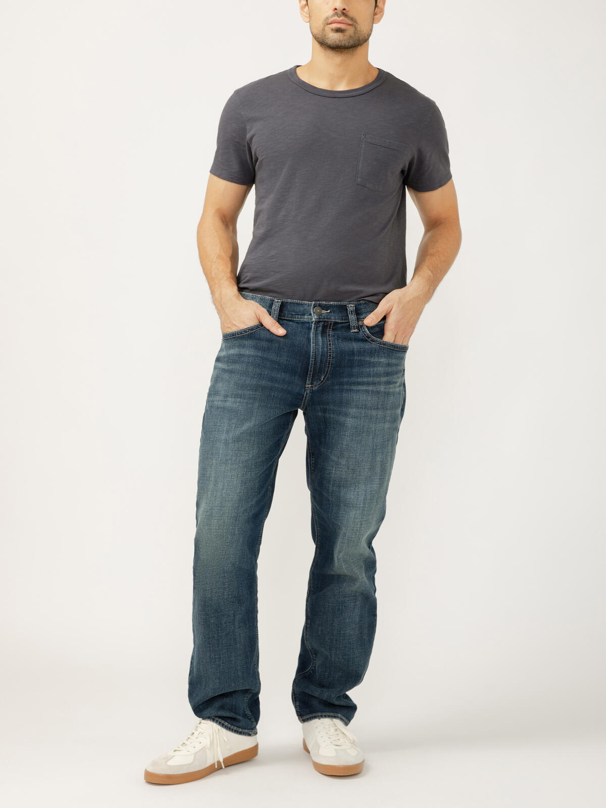 Eddie Classic Athletic Fit Tapered Leg Jeans image number 0