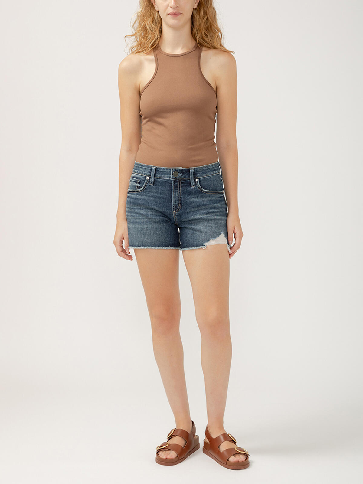 Suki Mid Rise Luxe Stretch Shorts image number 0