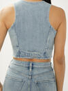 Cropped Denim Vest image number 1