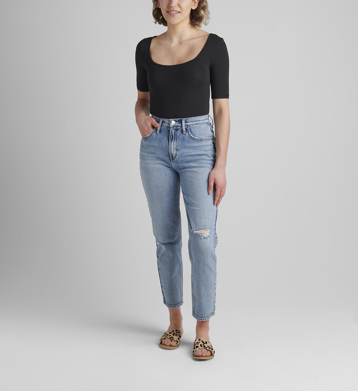 Highly Desirable High Rise Straight Leg Jeans, , hi-res image number 0