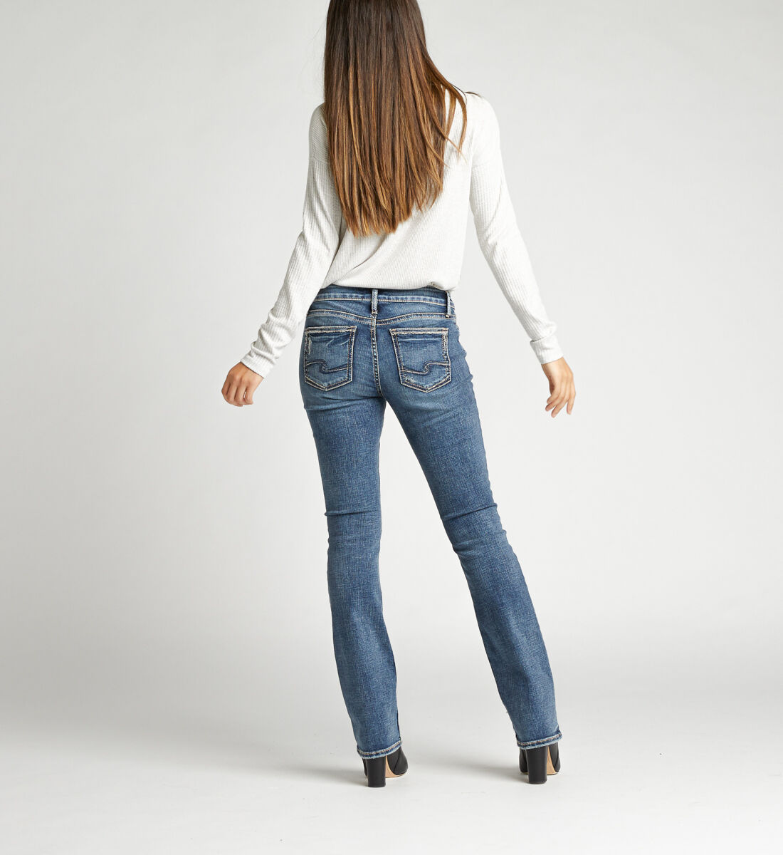 Womens silver bootcut jeans store