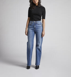 Highly Desirable High Rise Trouser Leg Jeans