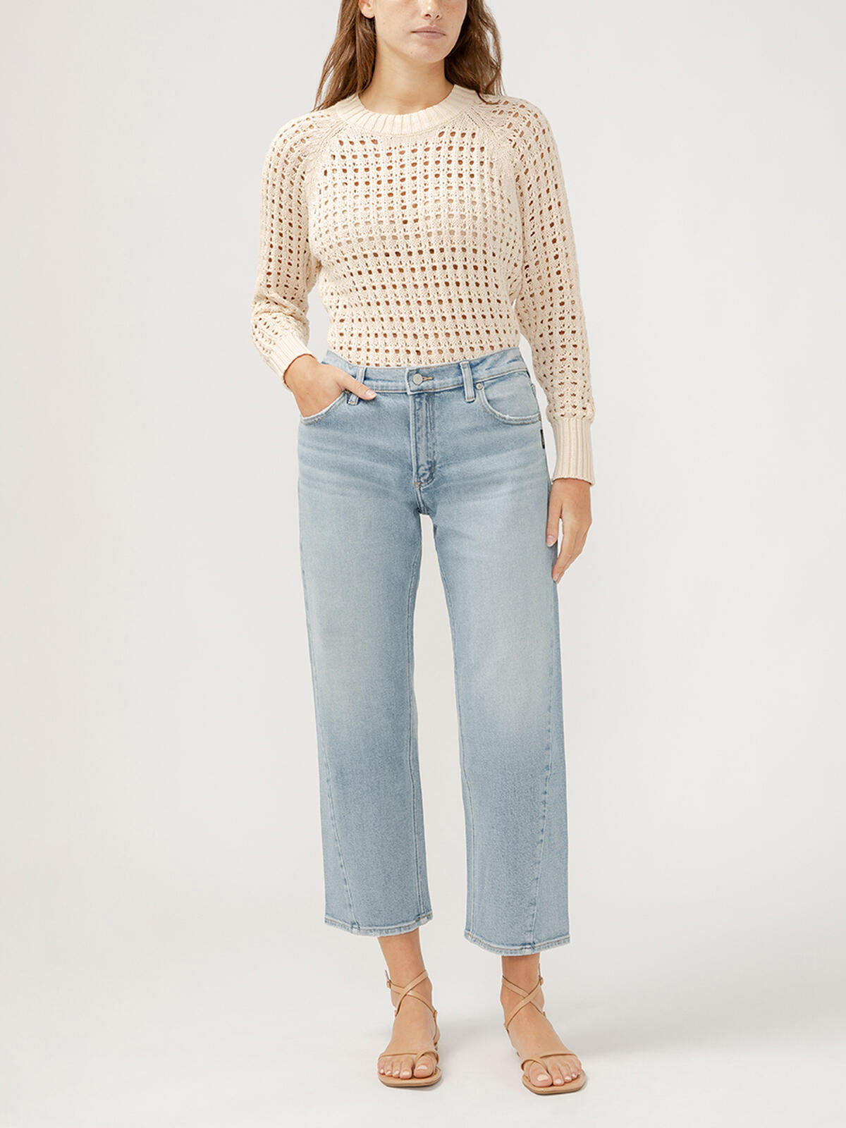 Mid Rise Relaxed Straight Leg Jeans image number 0