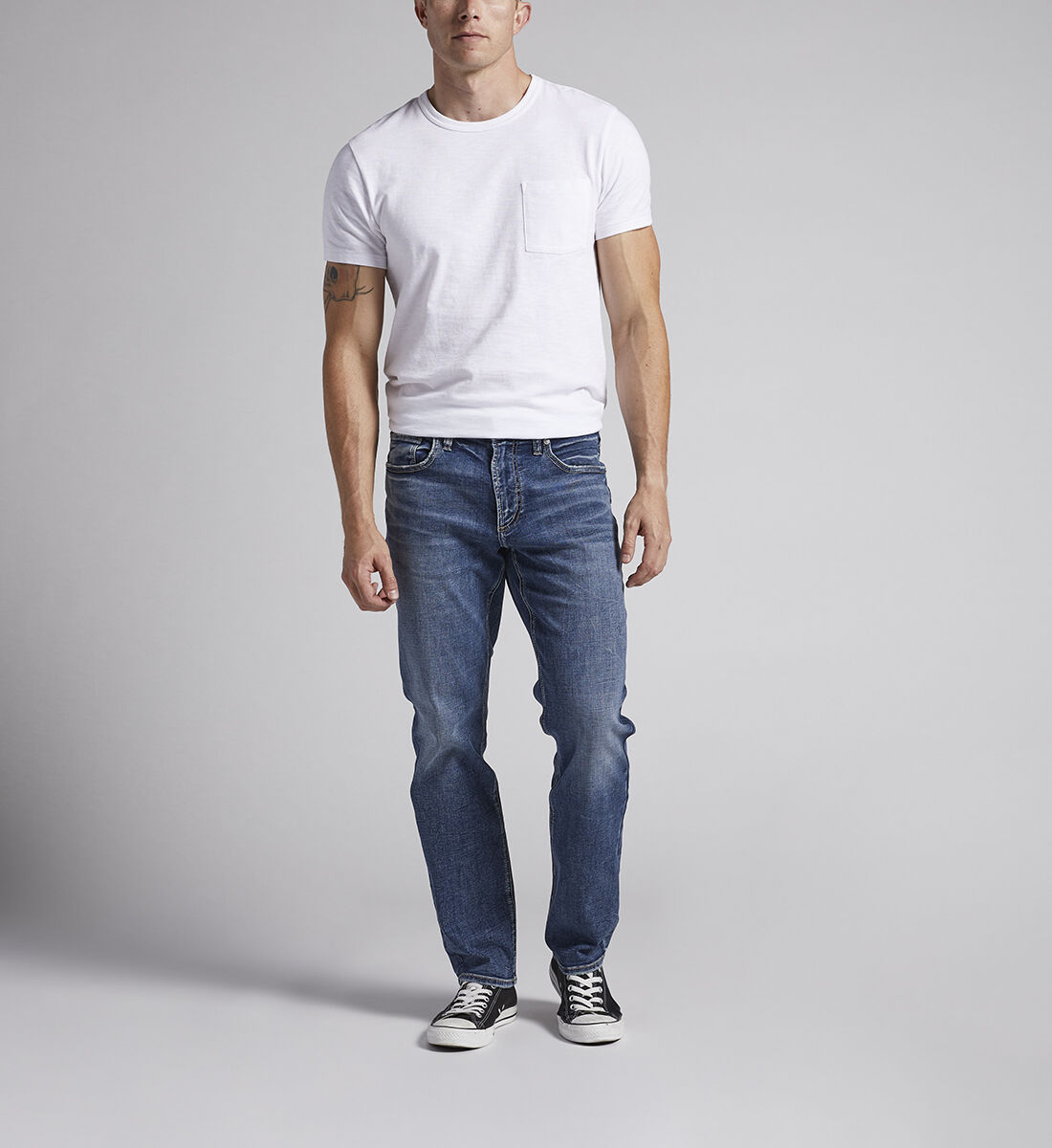 Buy Eddie Athletic Fit Tapered Leg Jeans for CAD 114.00 Silver
