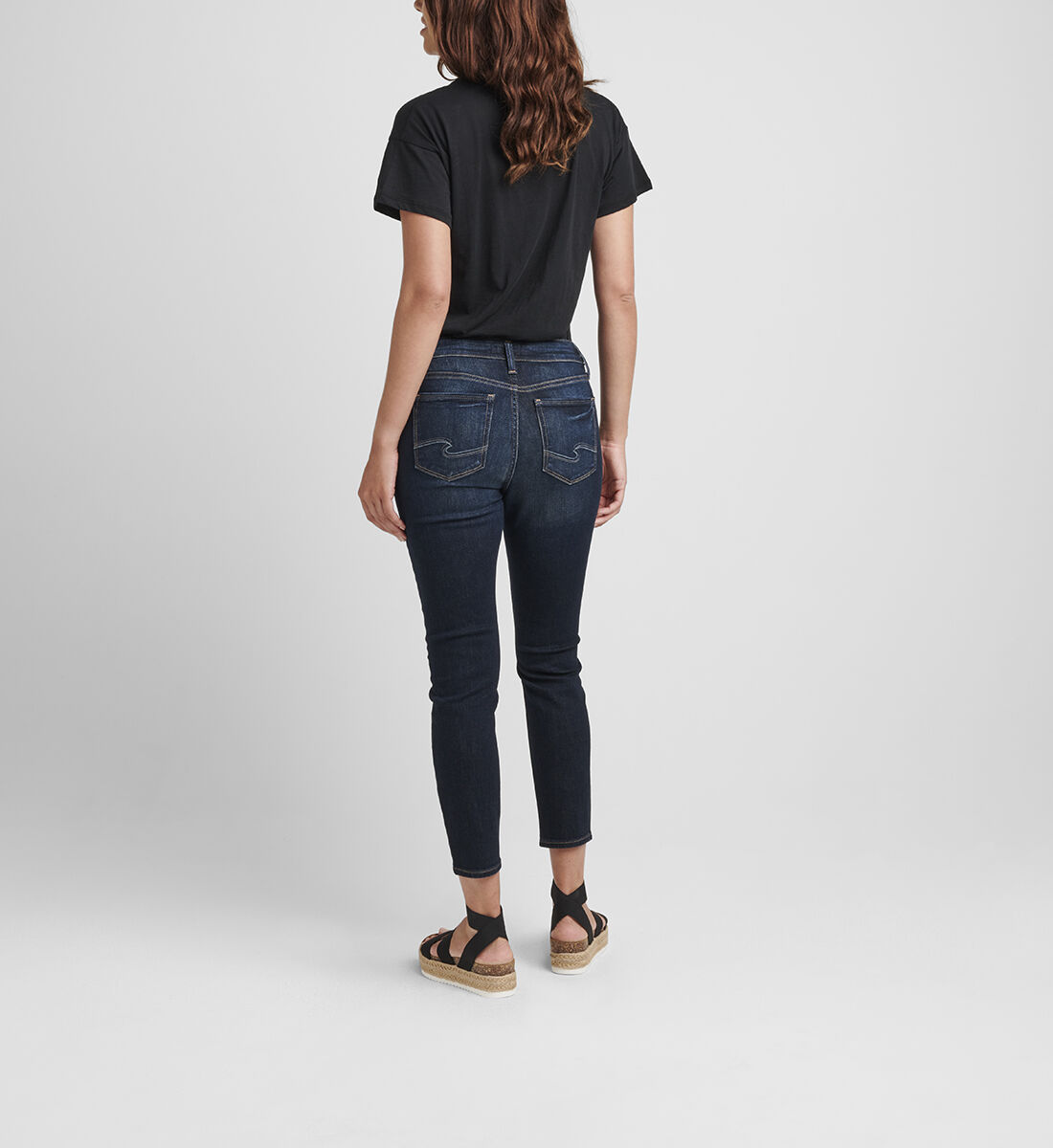 Buy Elyse Mid Rise Skinny Crop Jeans for CAD 88.00 Silver Jeans
