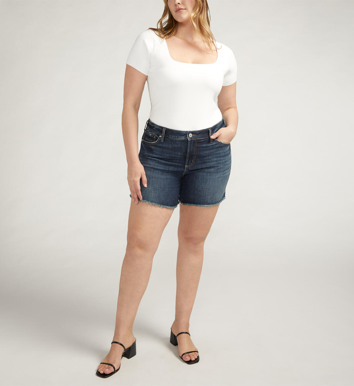 Suki Mid Rise Shorts Plus Size, , hi-res image number 0