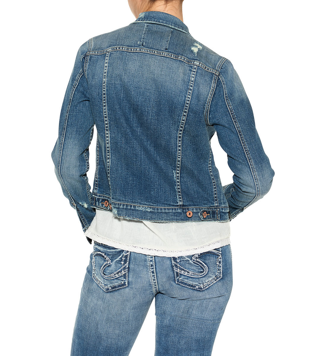 Silver hotsell jeans jacket