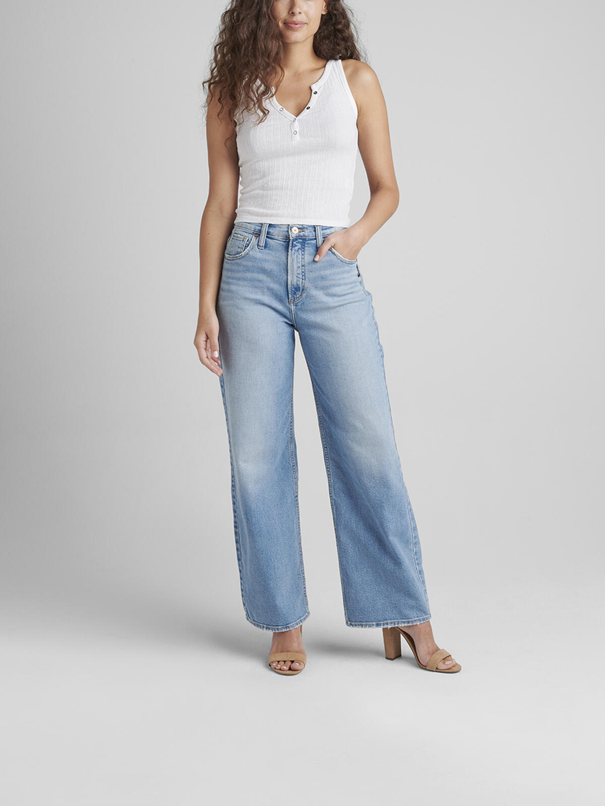 Highly Desirable High Rise Loose Leg Jeans image number 0