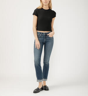 Suki Mid Rise Straight Leg Luxe Stretch Jeans