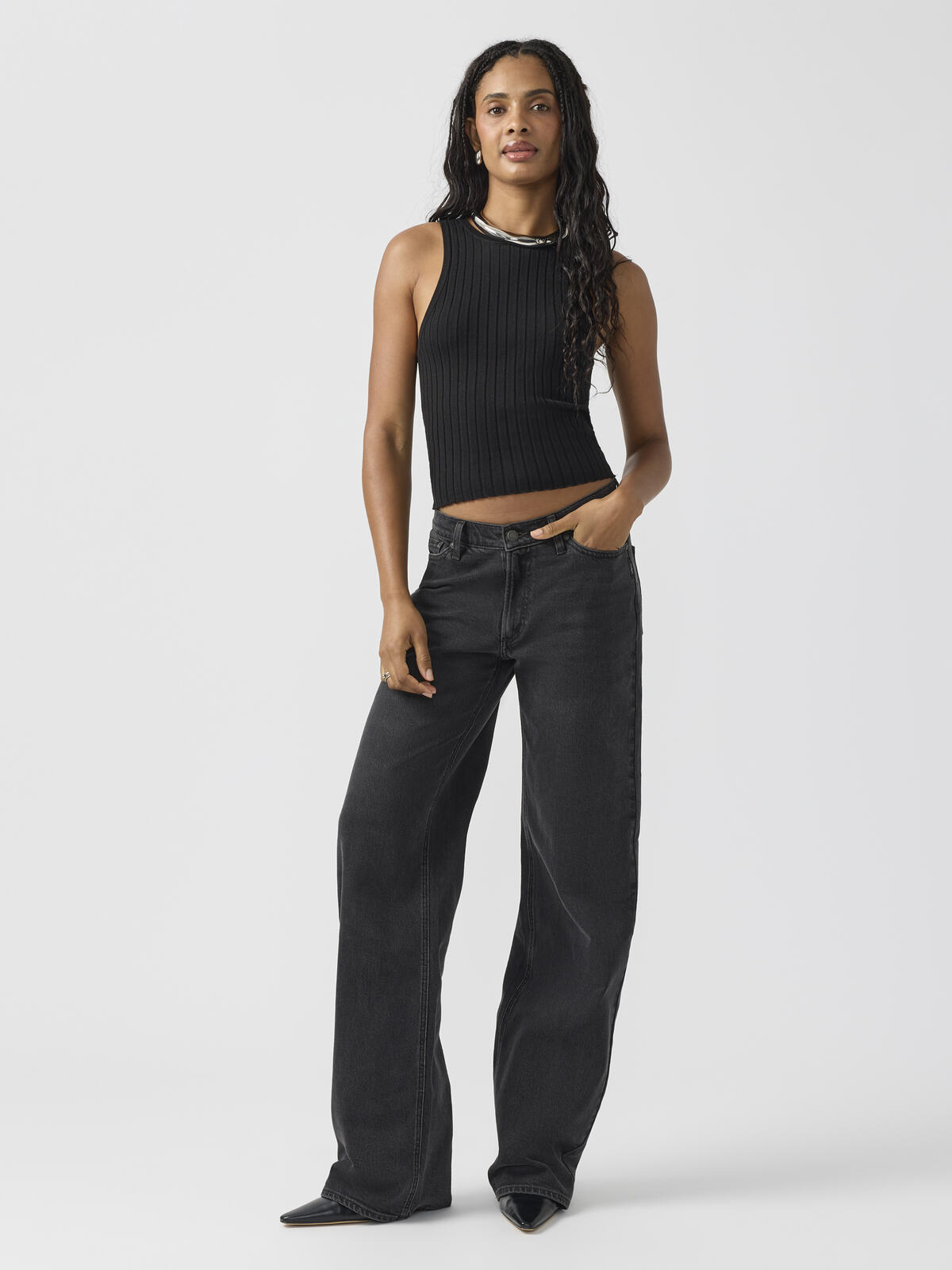 V-Front Wide Leg Jeans image number 0