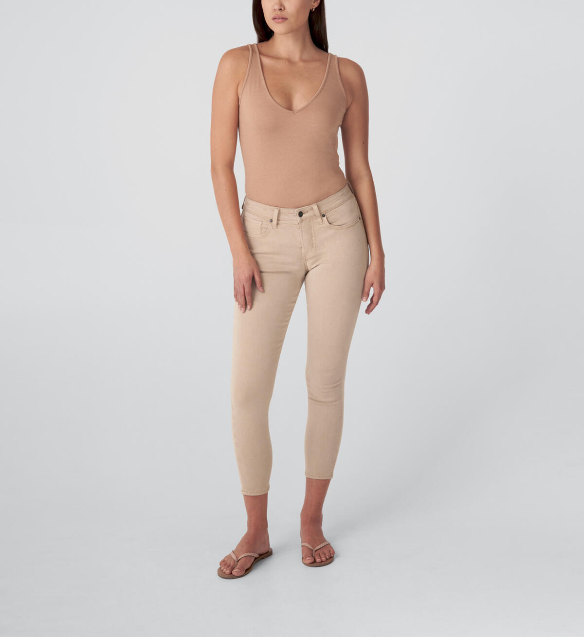 Most Wanted Mid Rise Skinny Jeans, Tan, hi-res image number 0