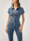 70s Flare Leg Denim Jumpsuit image number 3