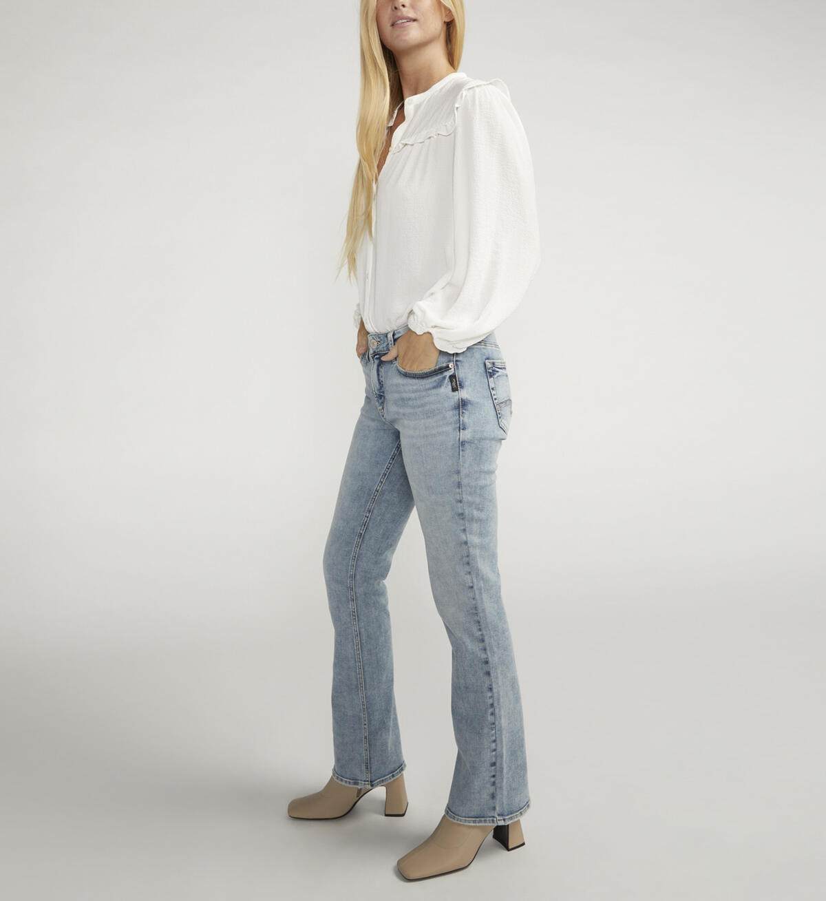 Elyse Mid Rise Slim Bootcut Jeans, , hi-res image number 2