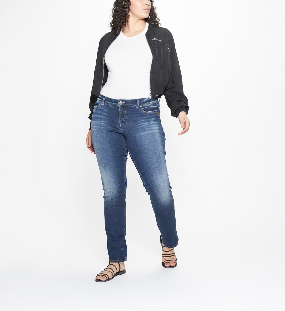 Elyse Straight Mid Rise Dark Wash, , hi-res image number 3