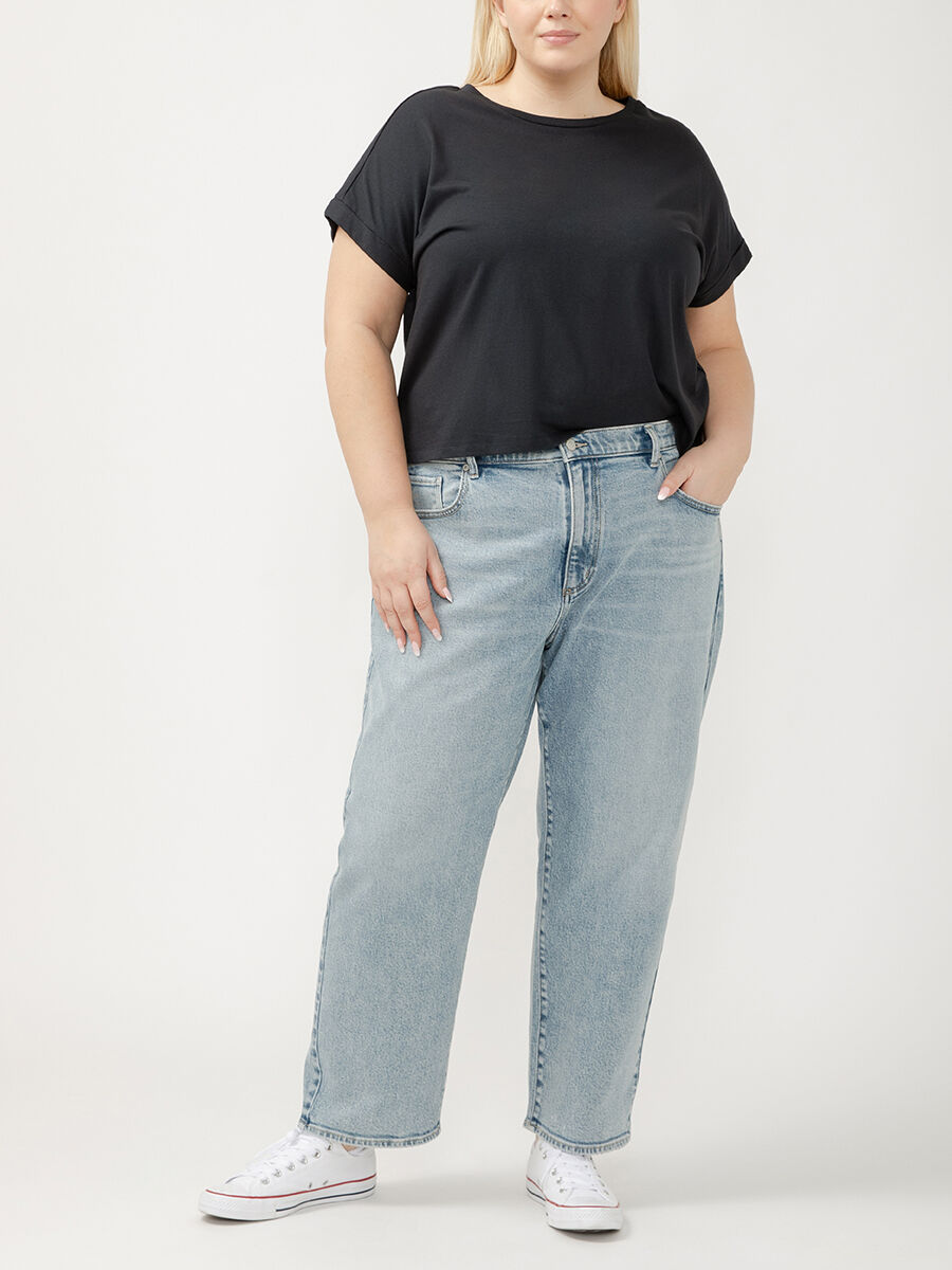 Women's 90s Relaxed Mid Rise Straight Leg Ankle Jeans Plus Size (Culture) Size 20W by Silver Jeans