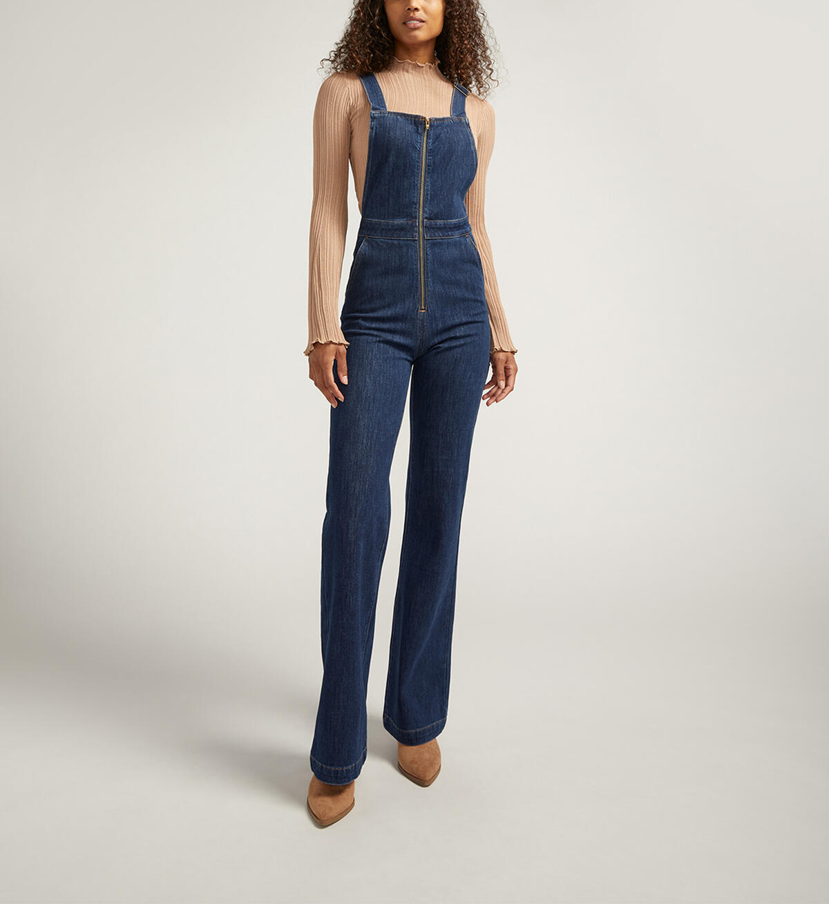 70s Flare Leg Overall Jeans, , hi-res image number 0