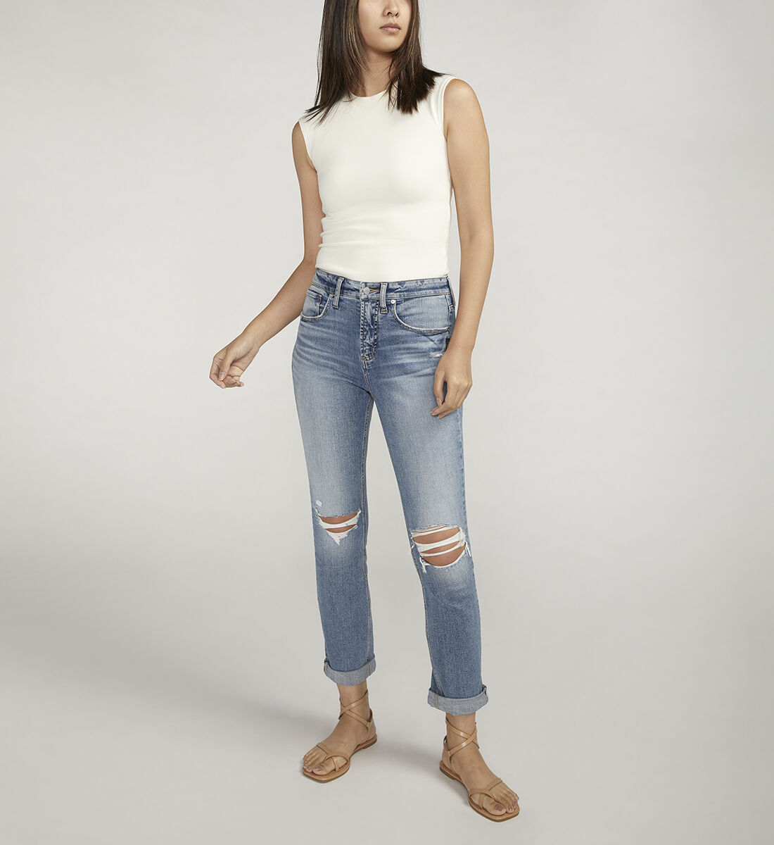 High rise slim leg jeans shop