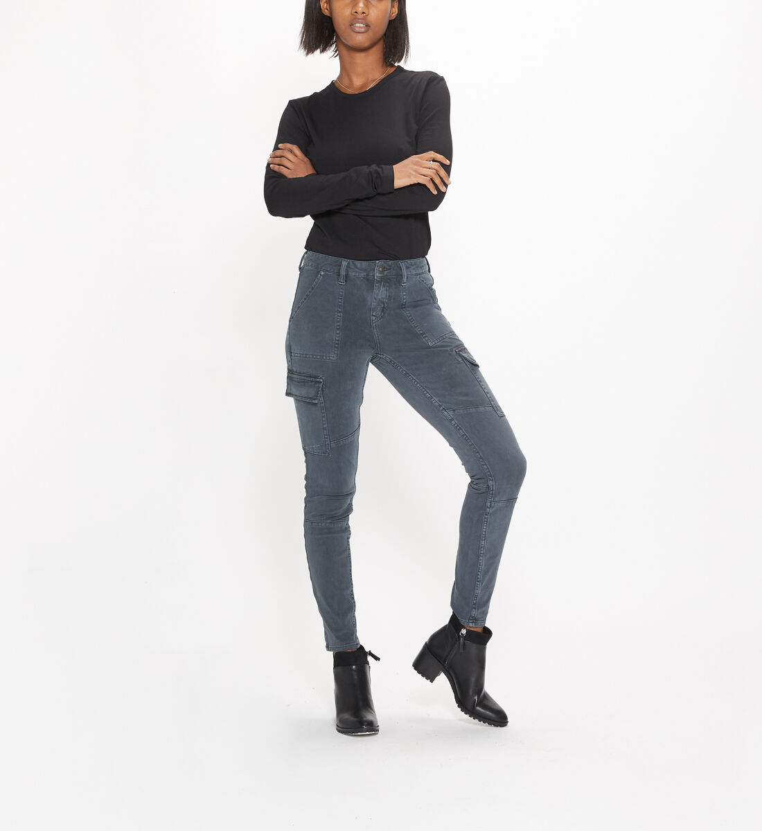 Grey skinny cargo sales pants
