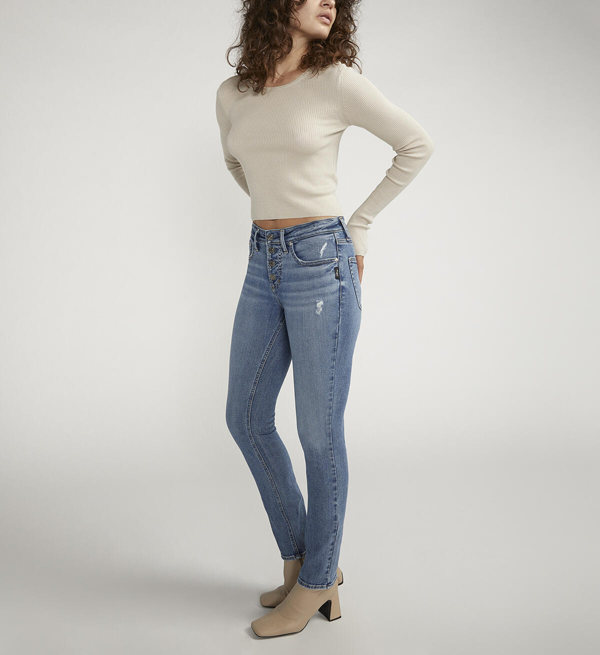 Most Wanted Mid Rise Straight Leg Jeans, , hi-res image number 2