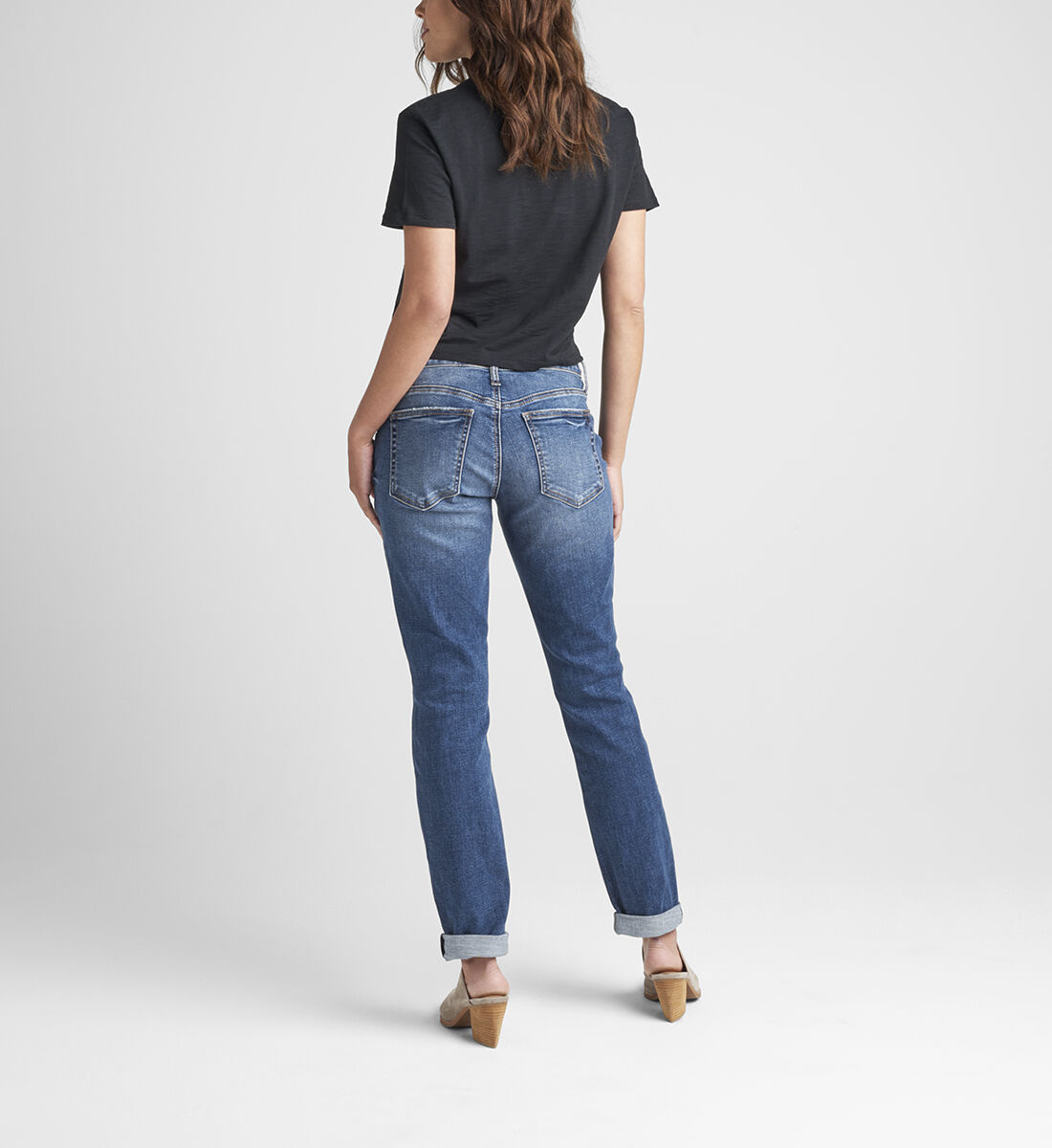 Buy Boyfriend Mid Rise Slim Leg Jeans for CAD 88.00 Silver Jeans