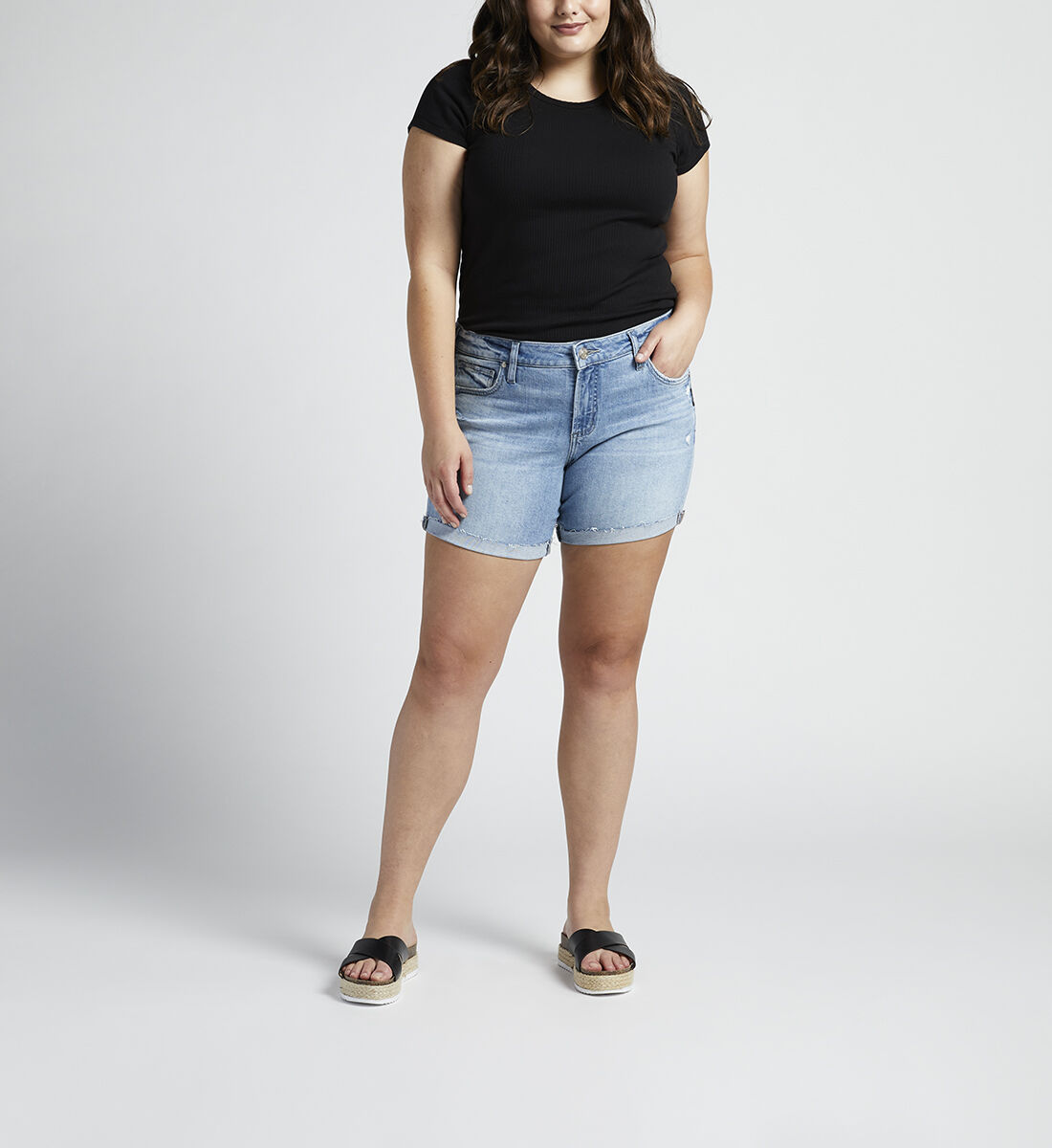 Silver jean hotsell shorts plus size
