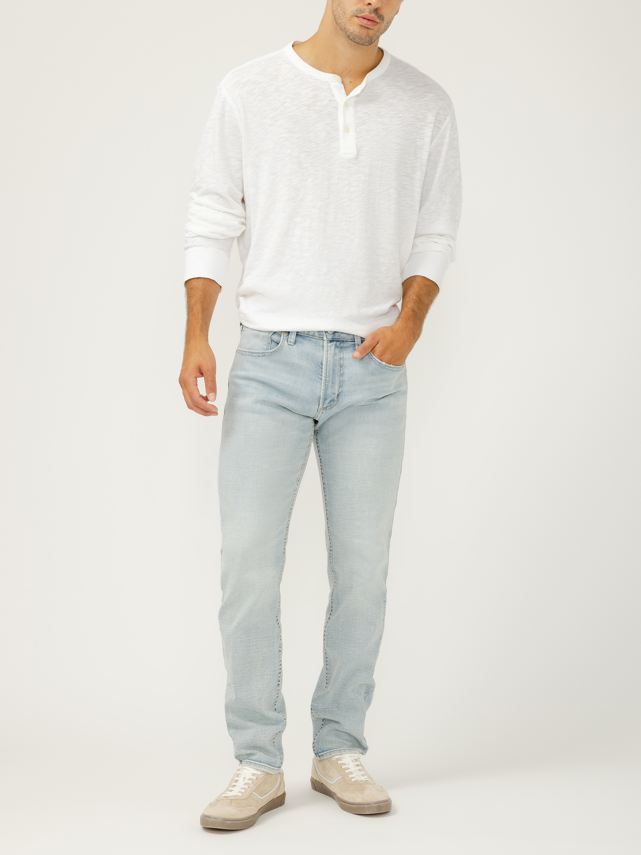 ANGELICA Silver Jeans - Jeans Uomo Light Vintage Wash - Vestibilità Rilassata, Gamba Dritta, Denim Non Stretch - 6