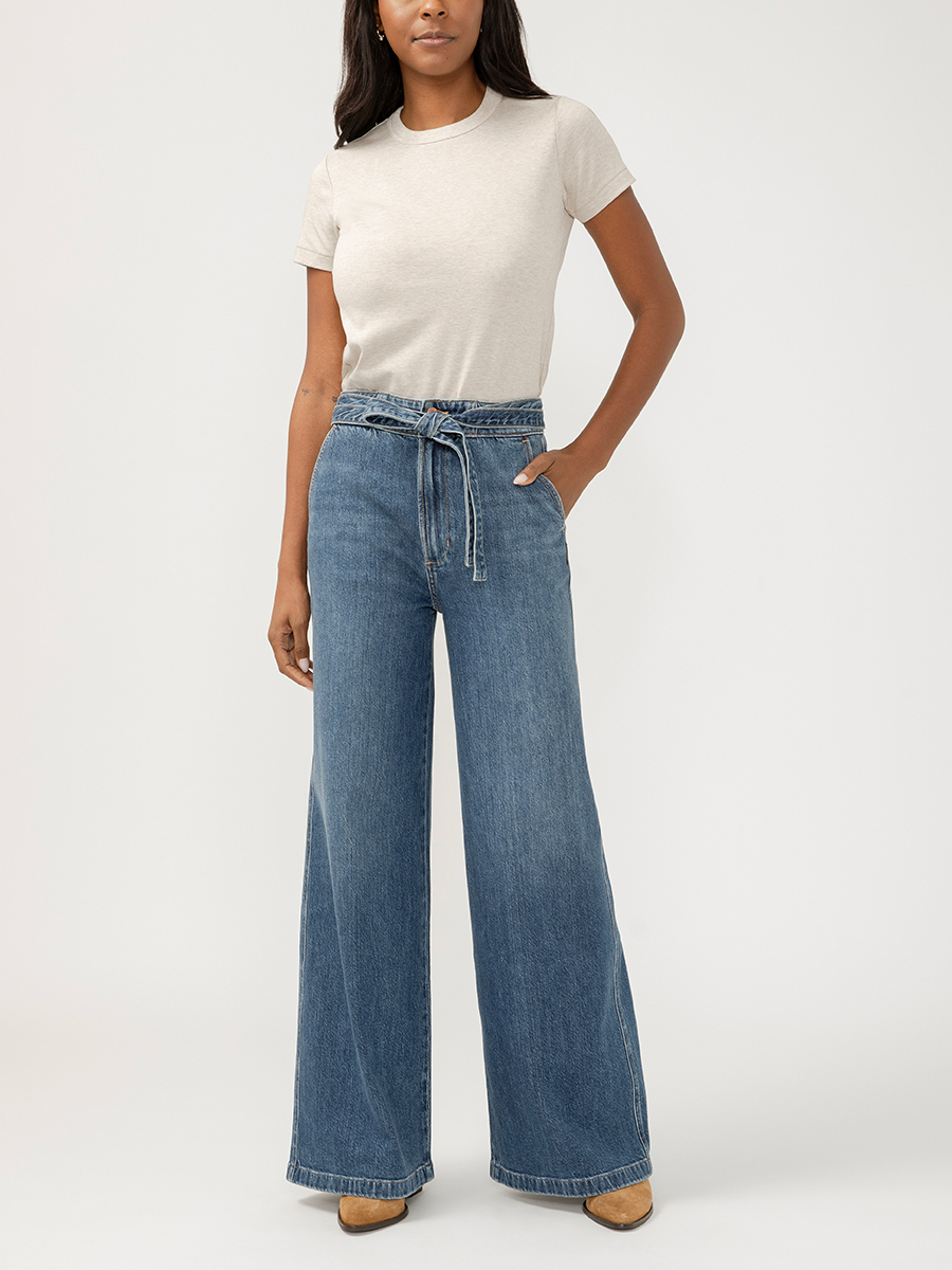 【SATIIIZ】Emblem Burton Wide Denim Pants Wide – B Sides Jeans