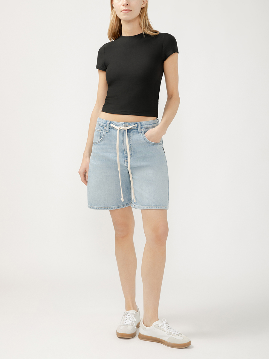 Buy Be Easy High Rise Drawstring Long Shorts for CAD 42.00